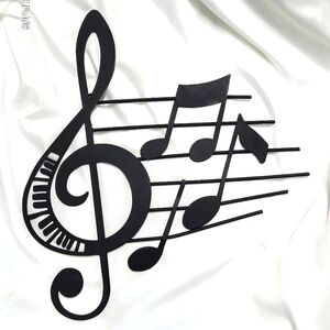 Black Metal Music Note Wall Decor